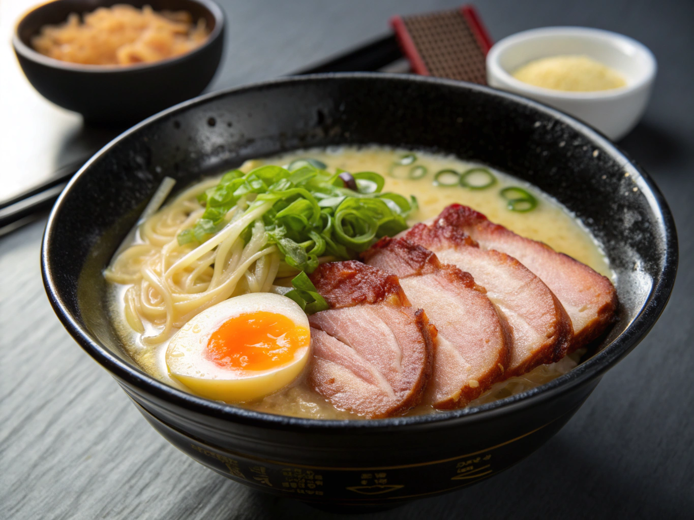 Studio photoshoot planning view with styled ramen dish